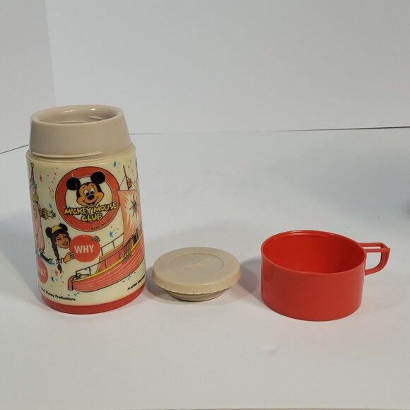 Disney Mickey Mouse Club Vintage Metal Lunchbox With Matching Thermos 1970s - Picture 10 of 16
